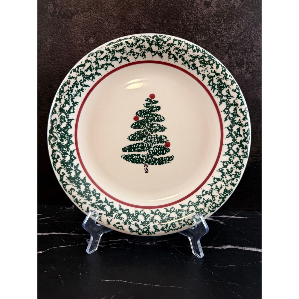 VTG Sponge Christmas Tree by Furio Made in Italy 10.5in Dinner Plate